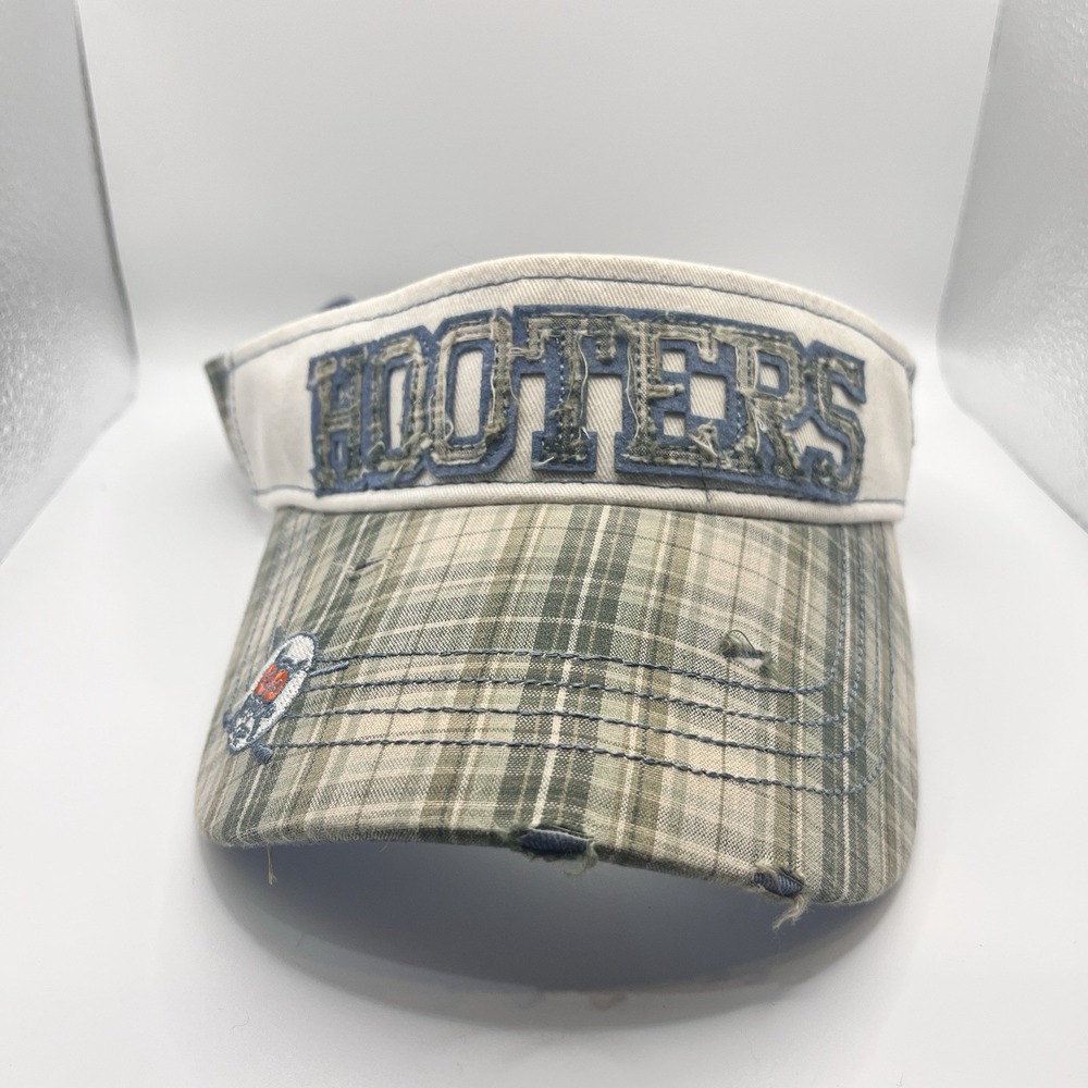 New Hooters Plaid Adjustable Golf Visor‎ Cotton - Picture 2 of 8